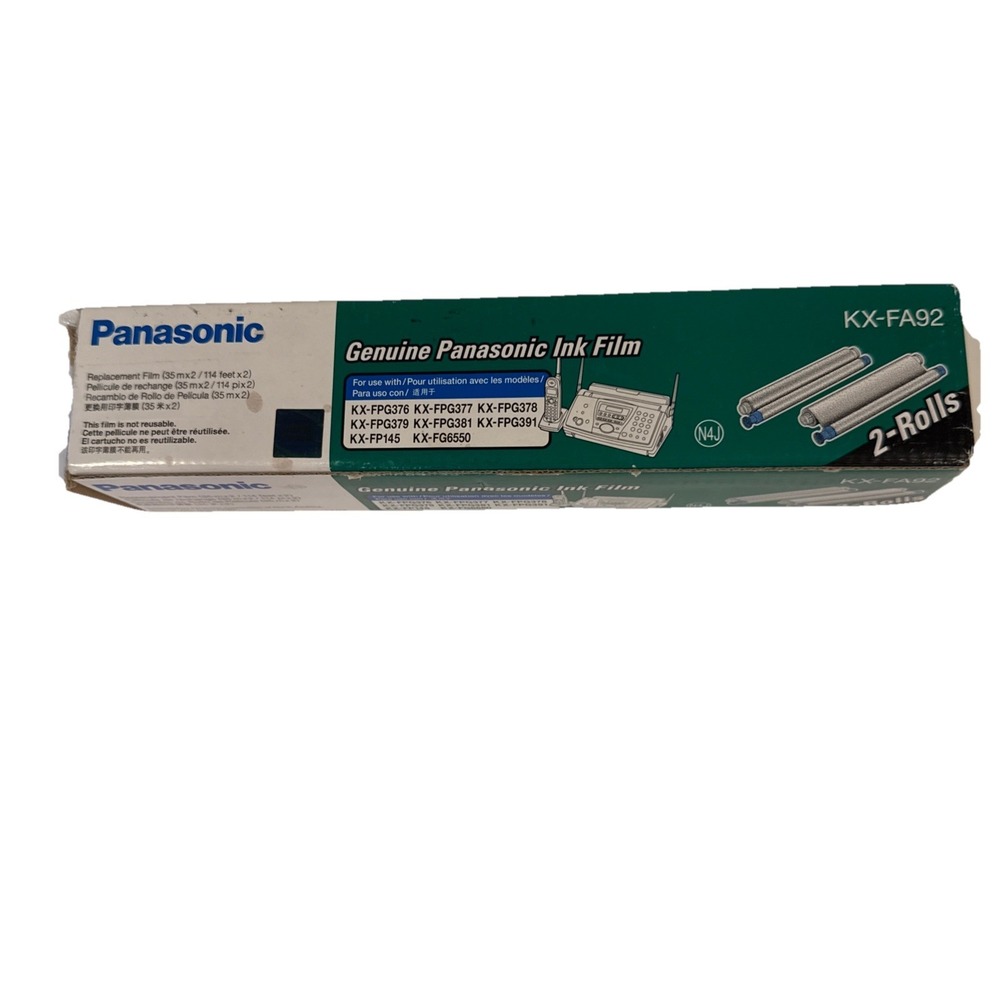 Sealed Genuine Panasonic Ink Film KXFA92 Replacement Film 114 Two Rolls In Box